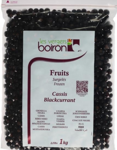 BOIRON, Frozen Whole Fruit & Pieces - IQF Blackcurrant, 1kg (Indent)
