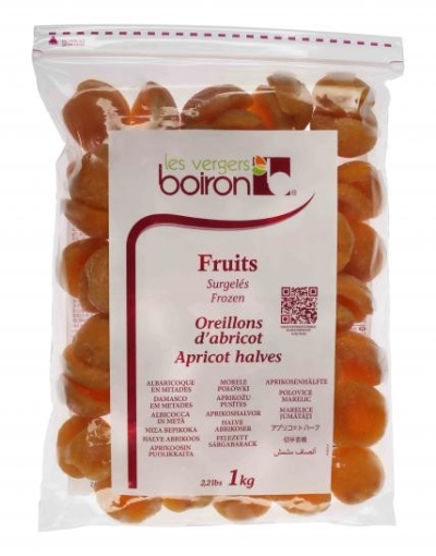 BOIRON, Frozen Whole Fruit & Pieces - IQF Apricot, 1kg (Indent)