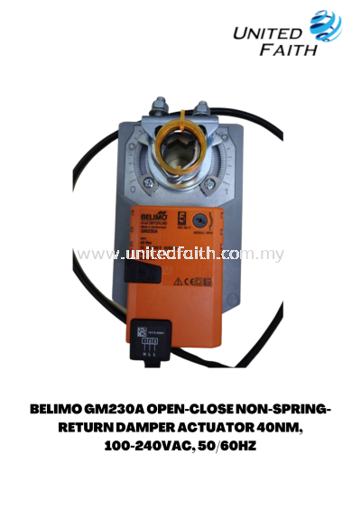 BELIMO GM230A OPEN-CLOSE NON-SPRING-RETURN DAMPER ACTUATOR 40NM, 100-240VAC, 50/60HZ