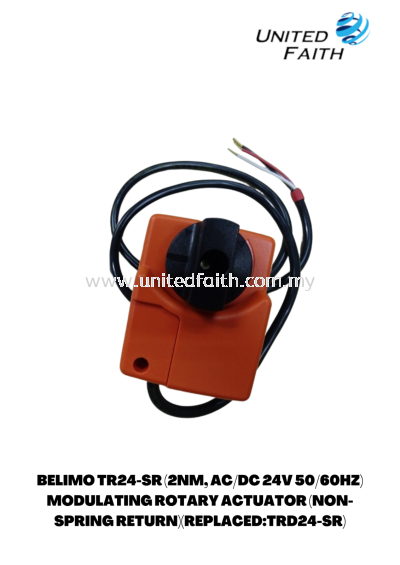 BELIMO TR24-SR (2NM, AC/DC 24V 50/60HZ) MODULATING ROTARY ACTUATOR (NON-SPRING RETURN)(REPLACED:TRD2