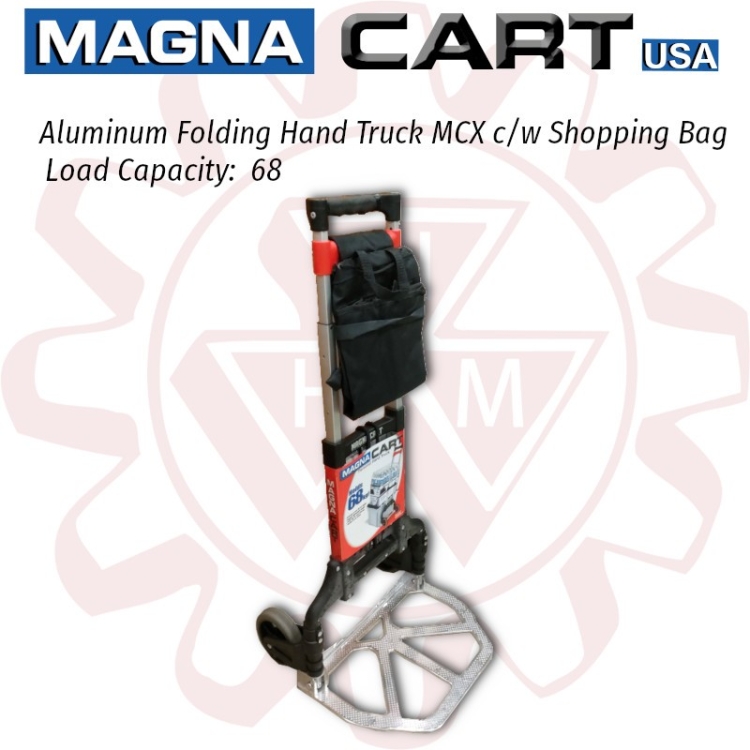 Magna Cart 68kg Aluminum Folding Hand Truck MCX-SB c/w Shopping Bag,  Model: MAGNA-MCX-SB (USA)