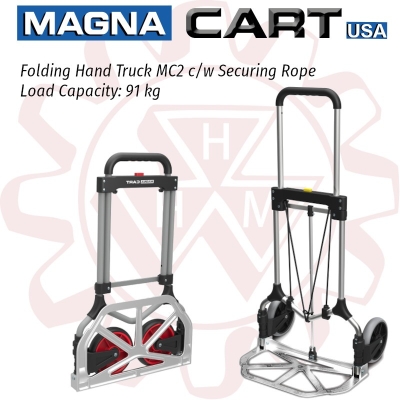 Magna Cart 91kg Aluminum Folding Hand Truck MC2 c/w Securing Rope Model: MAGNA-MC2
