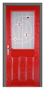 Glass Wood Door : BCD-7606 (Red)