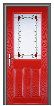 Pintu Kayu Kaca : BCD-7686 (Warna Merah)