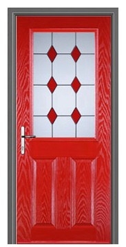 Pintu Kayu Kaca : BCD-7553 (Warna Merah)