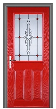 Pintu Kayu Kaca : BCD-7582 (Warna Merah)