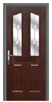 Glass Wood Door : EGD - 4441 (Drak Brown)