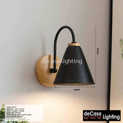 Wall Light C/W Wood Base (W0170)