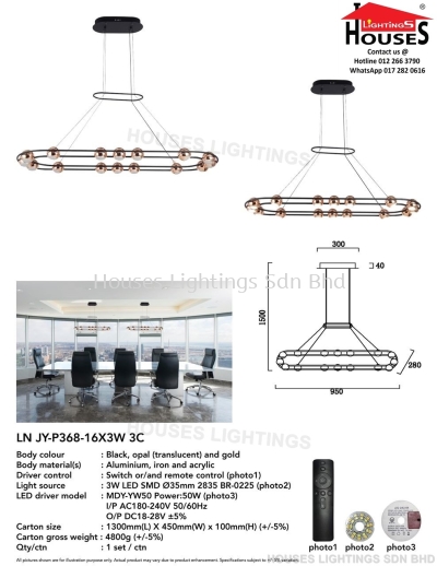 HANGING 368-16X3W RG+BK LED-MIX(3C) 