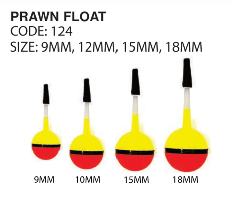 Prawn Float 9mm 10mm 15mm 18mm - CODE 124