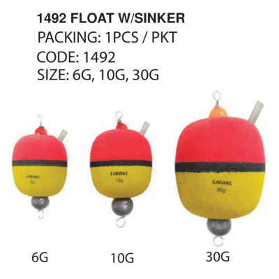 1492 Float with Sinker 6g 10g 30g (1pcs per pack) CODE 1492