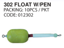 302 Float with pen (10pcs per pack) CODE 012302 Fishing Float