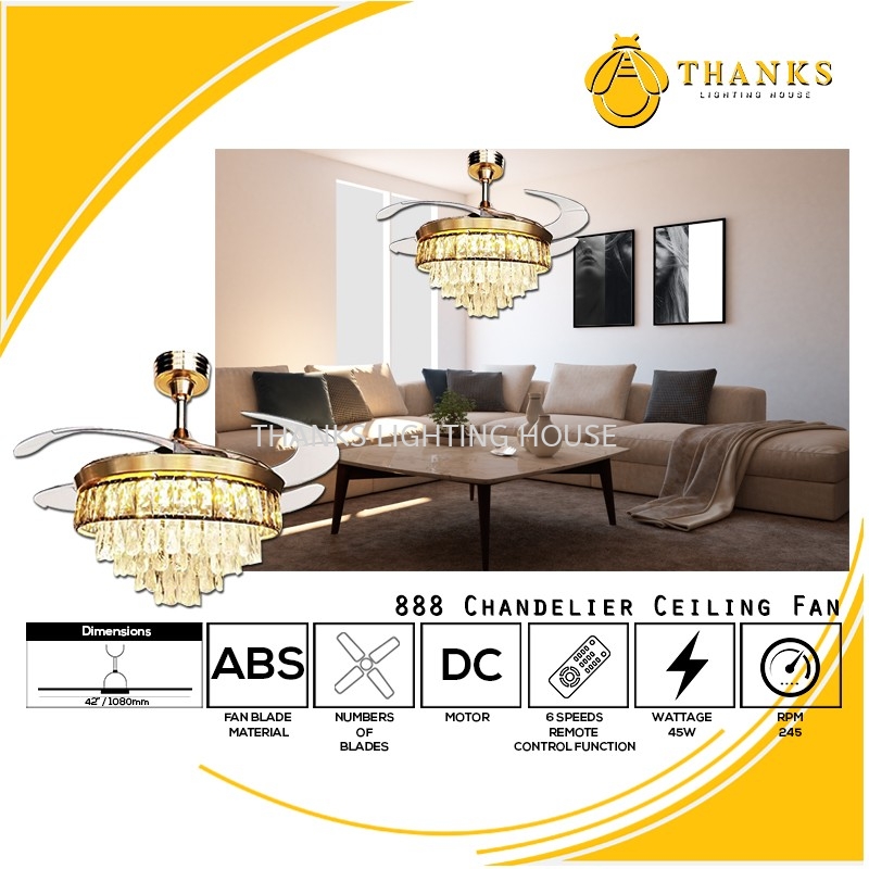 888 Chandelier Ceiling Fan