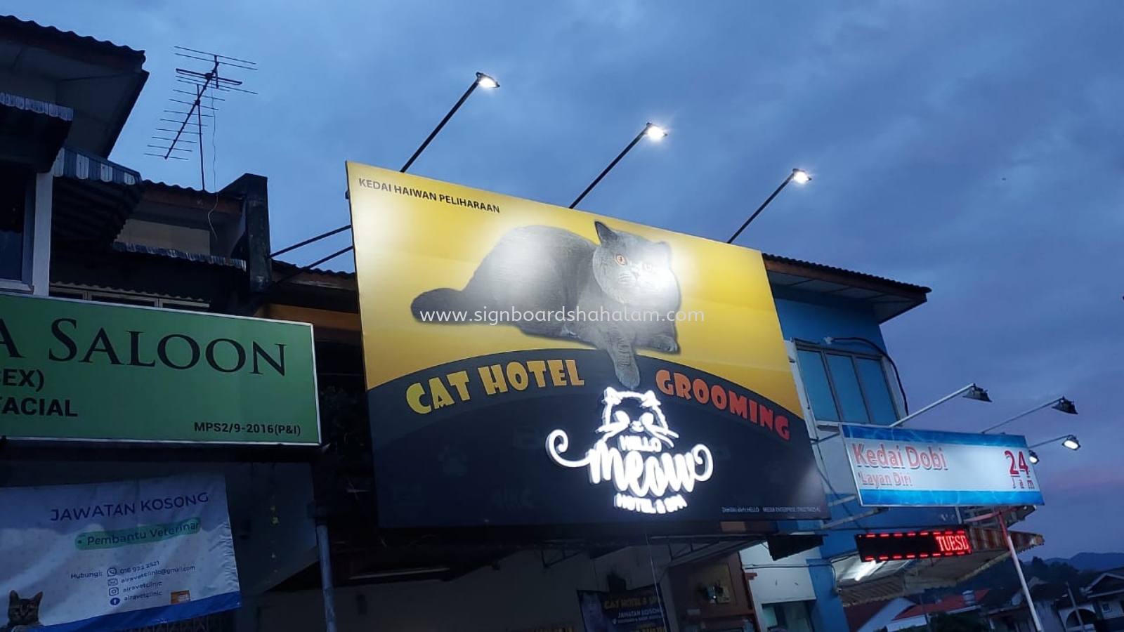 Hello Meow Batu Caves - Billboard with 3D Conceal LED Frontlit 