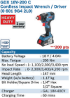 GDX 18V-200C CORDLESS IMPACT WRENCH DRIVER - 0 601 9G4 2L0 BOSCH POWER TOOLS BOSCH POWER TOOL MACHINERY AND POWER TOOLS