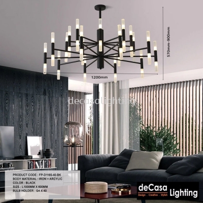 DESIGNER PENDANT LIGHT - FP-D1165-40-BK