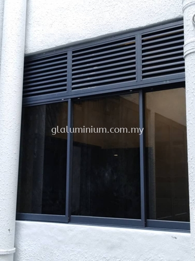 Sliding windows 3 panels +Above fit Louvres @Aera Residence, jalan PJS 5 /28, Kampung Ghandi, Petaling Jaya, Selangor 