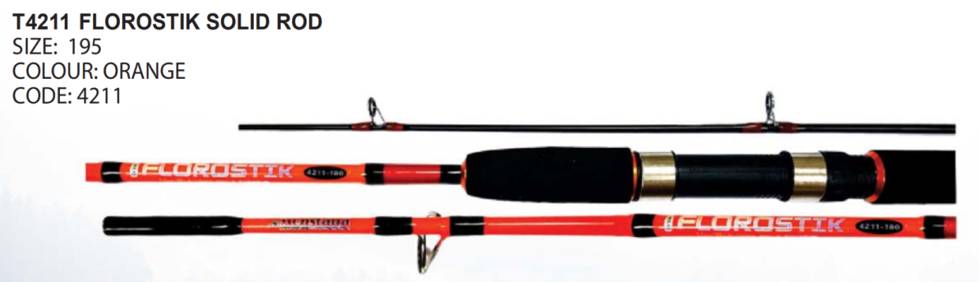 T4211 FLOROSTIK SOLID ROD 195 (ORANGE) CODE 4211