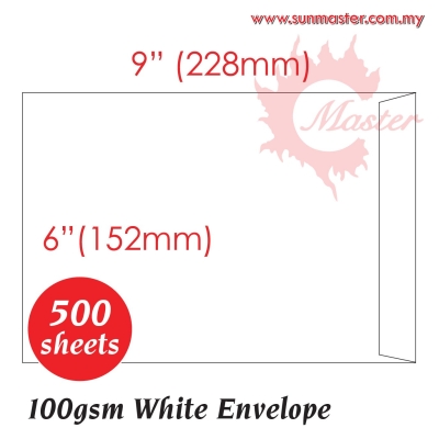6" x 9" White Envelope