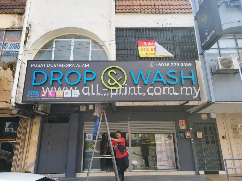 Drop & Wash Subang - 3D Cut Out Pvc Foam Board Lettering Signage 3D Cut ...