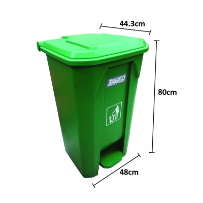 RI100G GREEN DUSTBIN WITH PEDAL