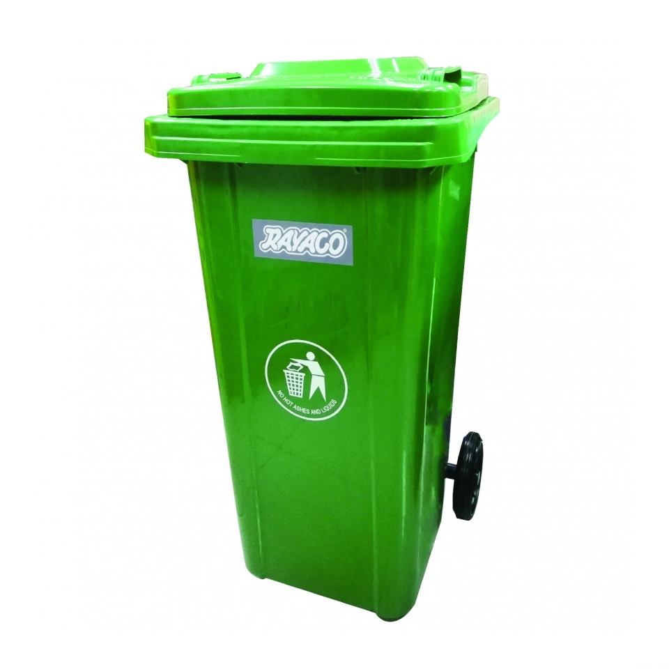 RI120G GREEN WHEEL 120L DUSTBIN Dustpan, Basket & Bins Series