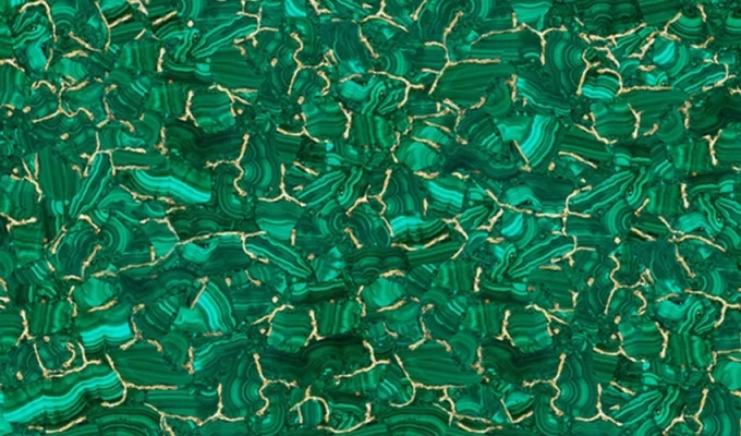 Stone Material : Malachite With Thin Gold Inlay