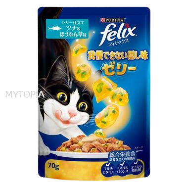 FELIX POUCH TUNA & SPINACH JELLY 85G x 6