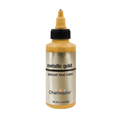 Chefmaster, Airbrush Color, Metallic Gold, 2 oz