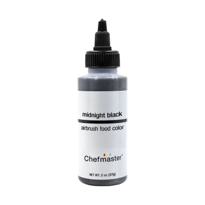 Chefmaster, Airbrush Color, Midnight Black, 2 oz