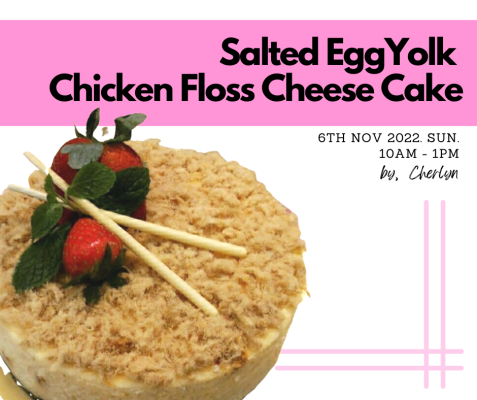 Salted Egg Yolk Chicken Floss Cheese Cake