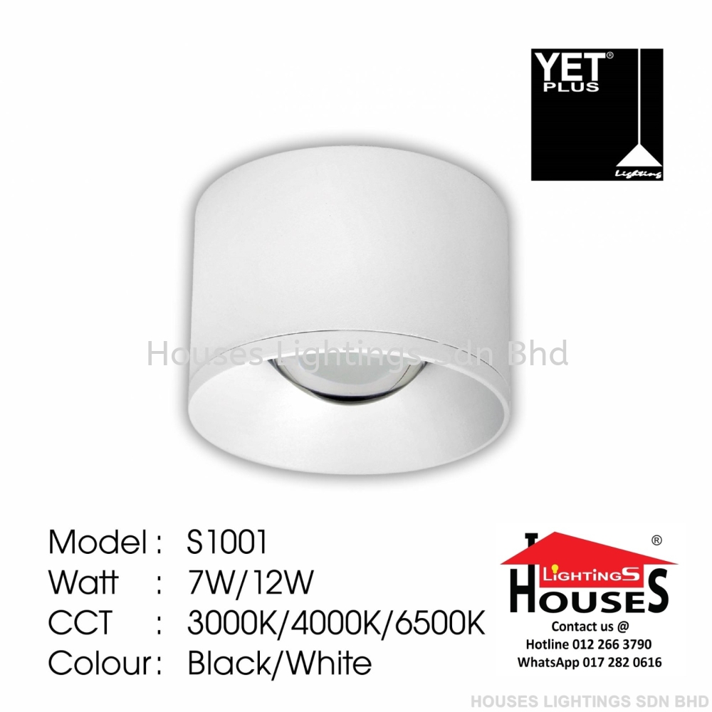 S1001 7W 12W WH-R LED - WW CW DL Led Surface Downlight Selangor ...
