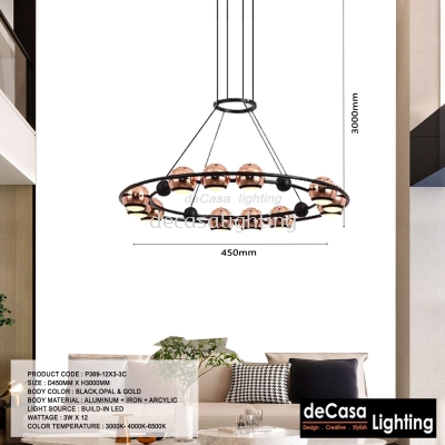 HIGH CEILING PENDANT LIGHT(P369-12X3W-3C)