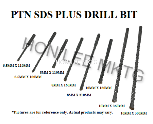 PTN SDS PLUS DRILL BIT[6.5MM]X[110MM,160MM] / [8MM]X[110MM,160MM,210MM] / [10MM]X[160MM,260MM,300MM]