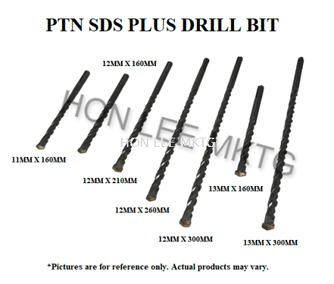 PTN SDS PLUS DRILL BIT [11MM]X[160MM]/[12MM] X [160MM, 210MM,260MM,300MM] / [13MM] X [160MM, 300MM]