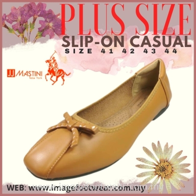 JJ MASTINI Plus Size Comfort Flat Shoes -PS 53-50180- Camel Colour