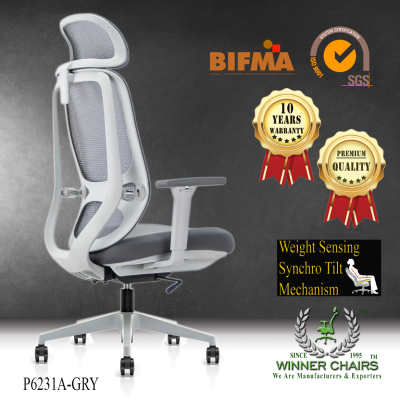Ergonomic Office Chair WN 6231A-GRY (10 Years Warranty)