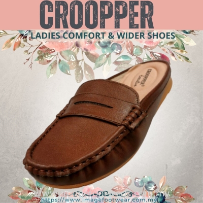 Croopper Women Slip-on Casual Flats Shoes-CP-53-88010- BROWN Colour