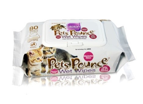 Bioion Pets Pounce Wet Wipes - 80sheets