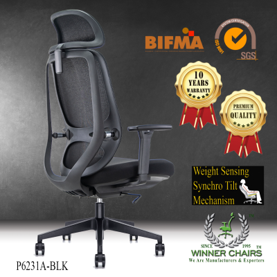 Ergonomic Office Chair WN 6231A-BLK (10 Years Warranty)