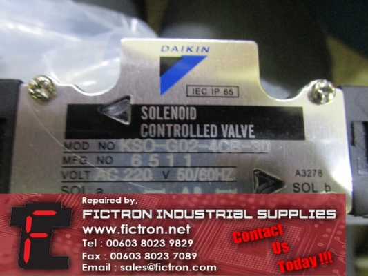 KSO-G02-4CB-30 KSOG024CB30 DAIKIN Solenoid Valve Supply Malaysia Singapore Indonesia USA Thailand