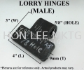 LORRY HINGES (MALE) [9mm(T) X 4"(L) X 3" (W) X5/8"(HOLE)] 9mm(T) X 4"(L) X 3" (W) X5/8"(HOLE) LORRY HINGES (MALE) LORRY HINGES 