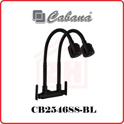 CABANA Wall Mounted Flexible Head (Double) CB2546SS-BL