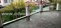 Stainless Steel Balcony Glass Railing With 12mm Tempered Glass For Corner House Unit  Stainless Steel Glass Railing