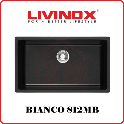 LIVINOX Single Bowl Granite Sink BIANCO 812MB