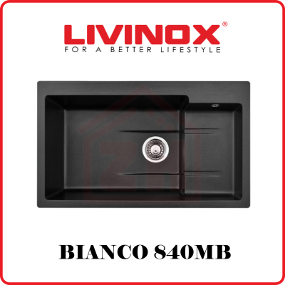 LIVINOX 2 Bowls Granite Sink BIANCO 840MB