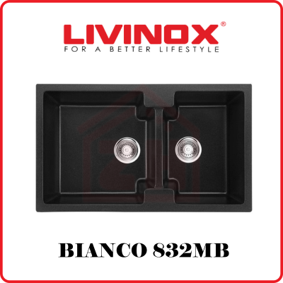 LIVINOX 2 Bowls Granite Sink BIANCO 832MB