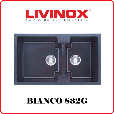 LIVINOX 2 Bowls Granite Sink BIANCO 832G