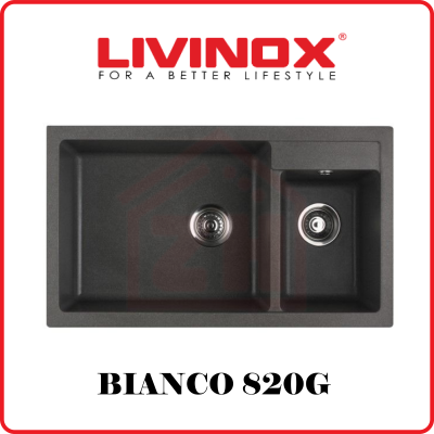 LIVINOX 2 Bowls Granite Sink BIANCO 820G