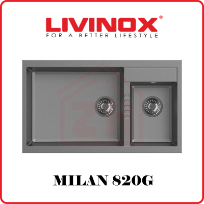 LIVINOX 2 Bowls Granite Sink MILAN 820G